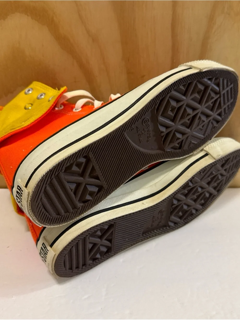 Vintage 70's converse allstar hi-top orange sneakers US sz 9 - Picture 6 of 9